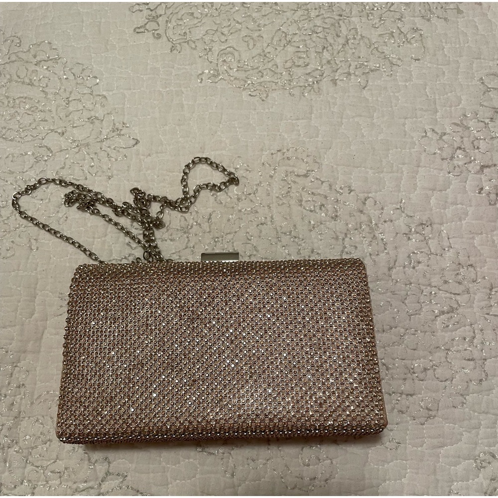 Rose gold evening bag